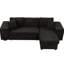Canapé d'angle réversible moderne avec fonction couchage, méridienne de rangement et 2 poufs, gris anthracite, forme en L, rangement, design