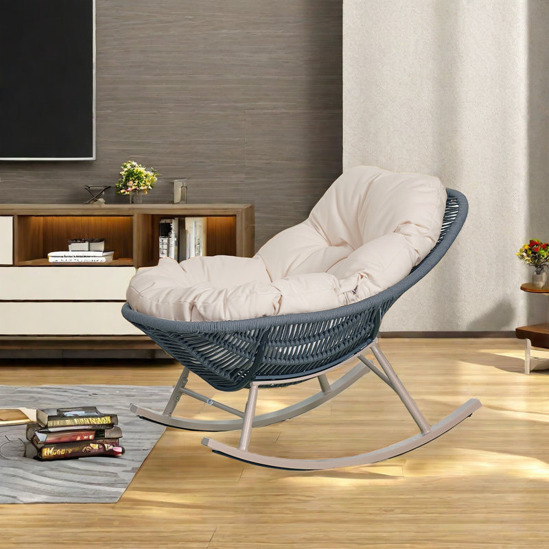 Comfortable and durable modern rocking chair, Off White