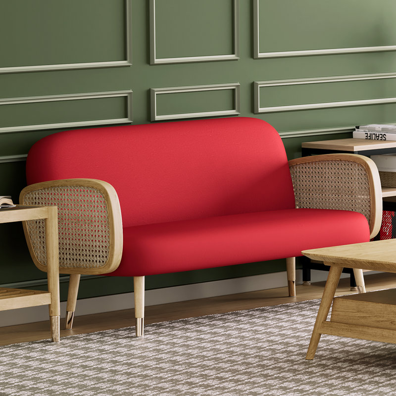 Housse pour canapé-lit réversible en tissu de polyester réversible avec fermeture à glissière 3 côtés, Grand, Rouge