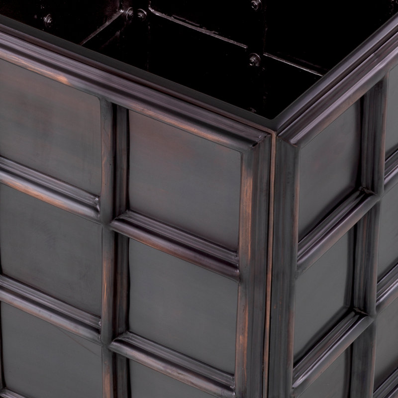 Grid Handmade Metal Planter, Antique Bronze, 24.02" H x 26.57" W x 26.57" D