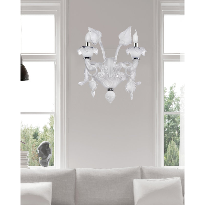 Lampe murale bougie 2 lumières en verre Earline