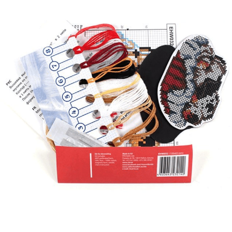 Trousse de broderie au point de croix magnétique en bois « Chiots endormis » par RTO EHW032