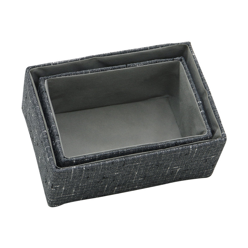 JVL Fabric Decorative Basket, Shadow