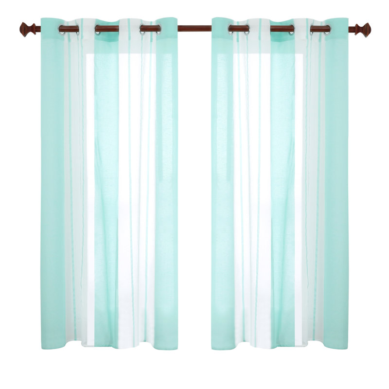 Dearious Sheer Curtain Pair, Light Green, Width 140 x Drop 138 cm