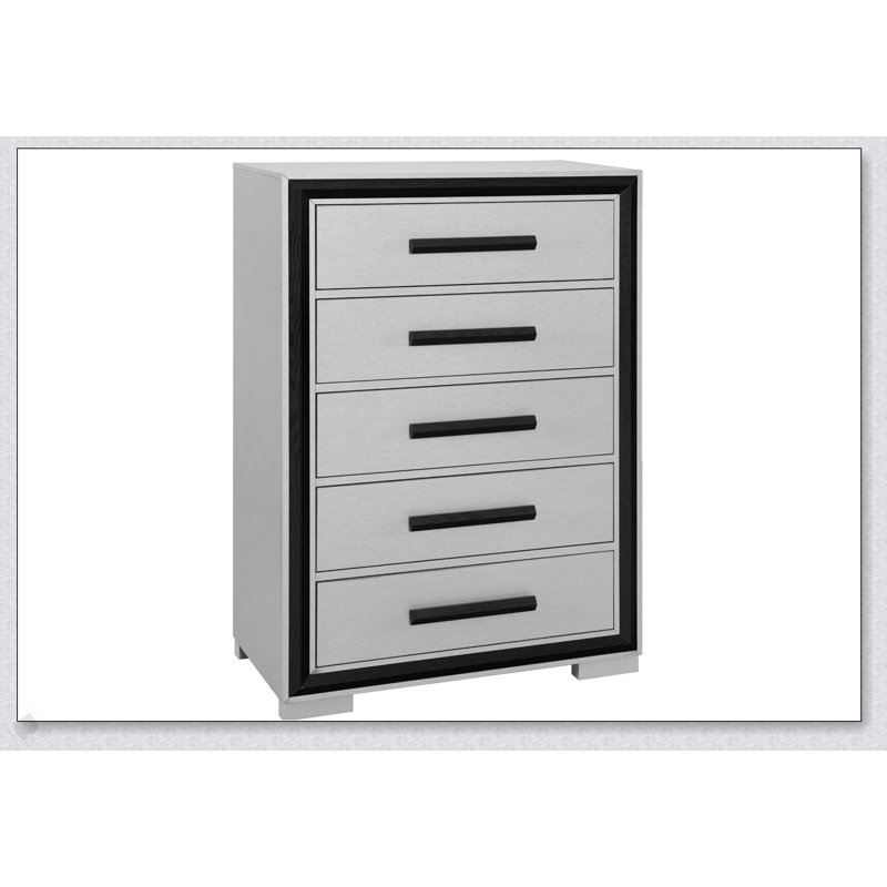 Commode grise noire ADELAIDE avec tiroirs spacieux et conception élégante pour des solutions de rangement modernes