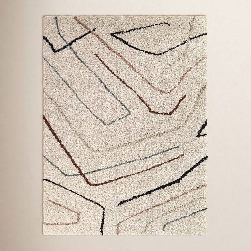Tapis crème Rackley, Rectangle 5 pi 3 po x 6 pi 11,9 po