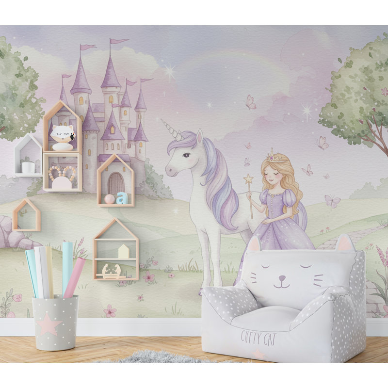 Unicorn Princess Room, L 75 po x l 50 po, Premium Non-Woven