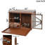 Mobilier de caisse pliable pour chien en bois massif de 43 po, table de bout pour chenil d'intérieur multifonctionnelle avec mangeoire pivotante à 360 ° et plateau amovible pour petits et moyens chiens, facile à assembler-227898202