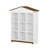 House-Shaped Storage Rack With Nine Storage Compartments, Three-Layer Storage Shelf With Colorblock Design-877402572
