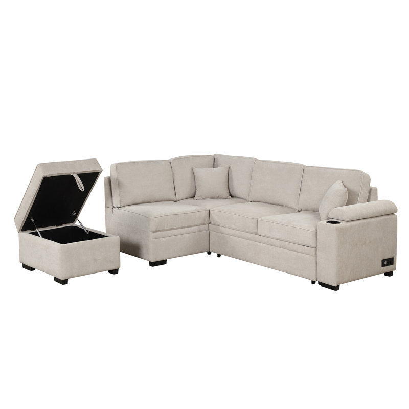 Canapé-lit 84,75 po, Lin beige