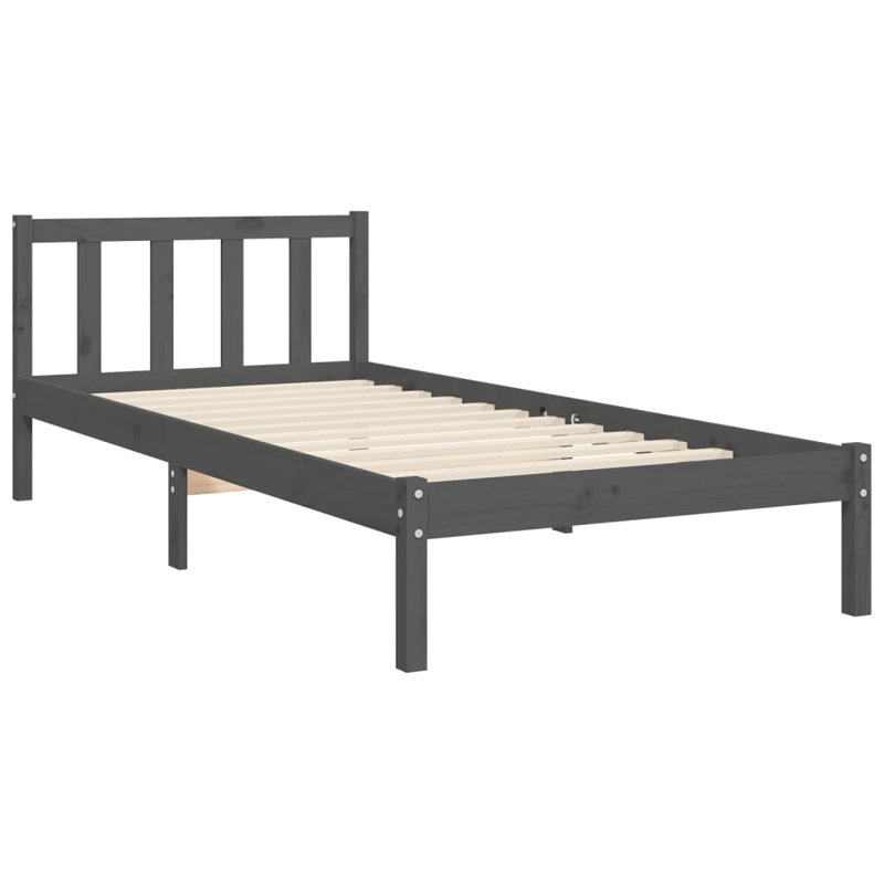 Bed Frame with Headboard, 200 x 200cm, Grey