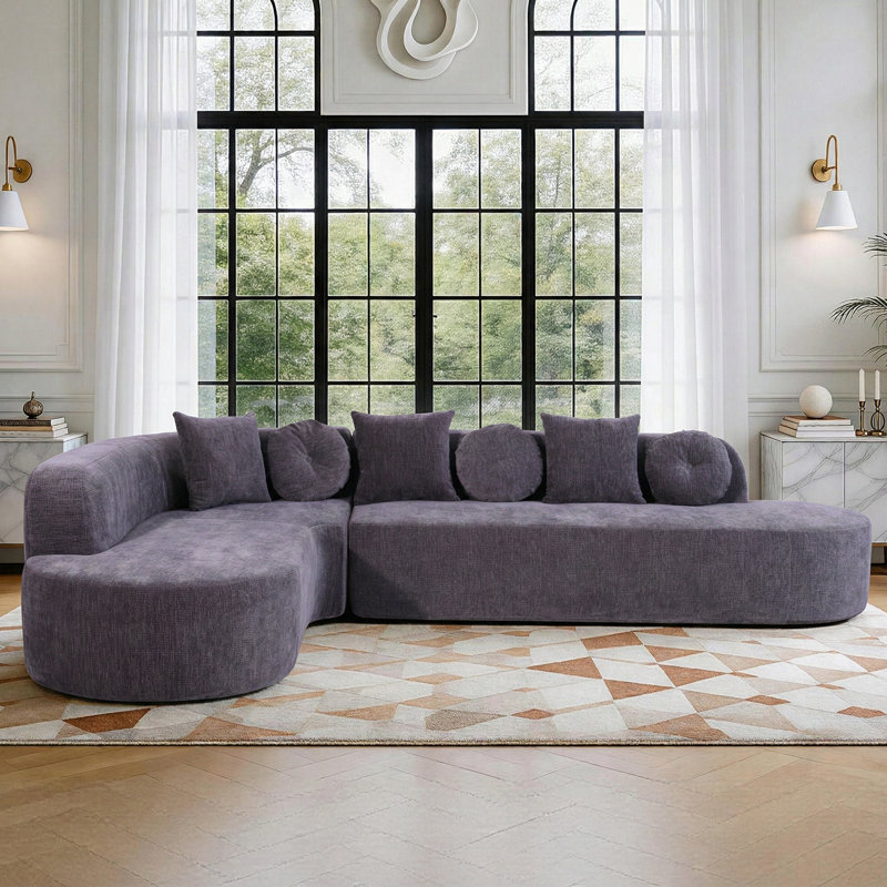 Canapé modulaire incurvé moderne Boneless, Gris