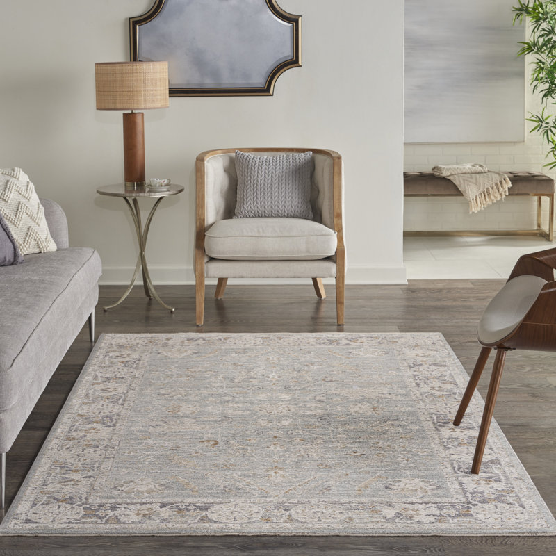 Castanon Oriental Gray Area Rug, Rectangle 5'3" x 7'8"