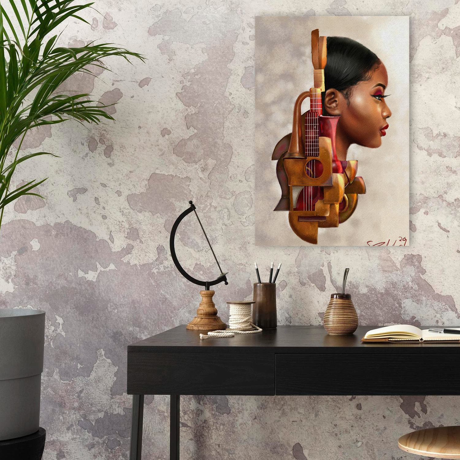 Latitude Run® Mahogany Strings - Multicultural Figurative Music Musical ...