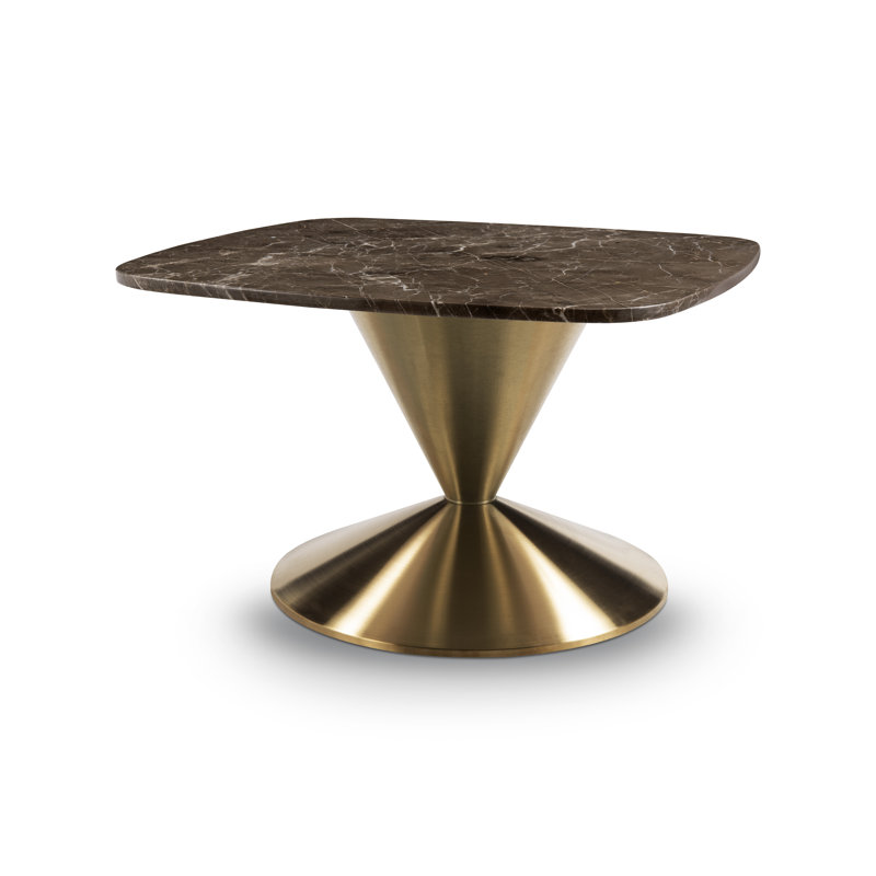 Mensa Pedestal Coffee Table, Brass