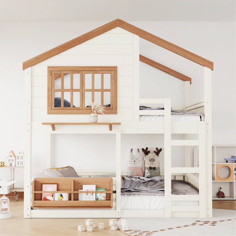 Cadre de lit contemporain pour la maison, lit superposé, lit mezzanine avec bibliothèque, conception de maison, Full