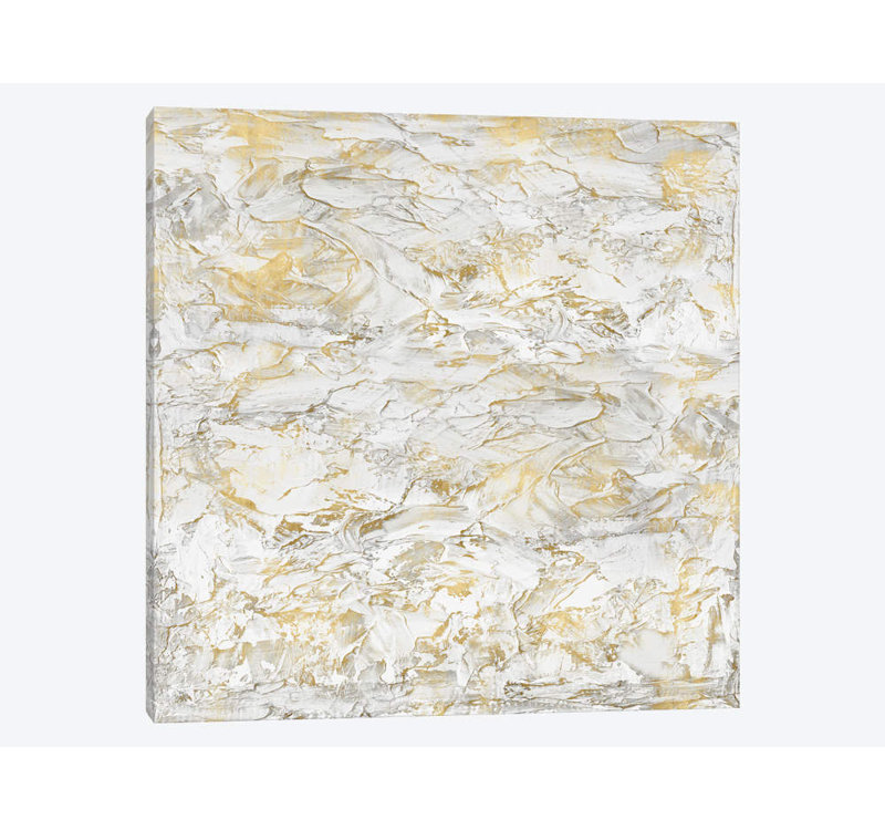 «Textural with Gold II», impression sur toile, H 18 po x l 18 po x P 1,5 po, Toile tendue, Pas de tapis