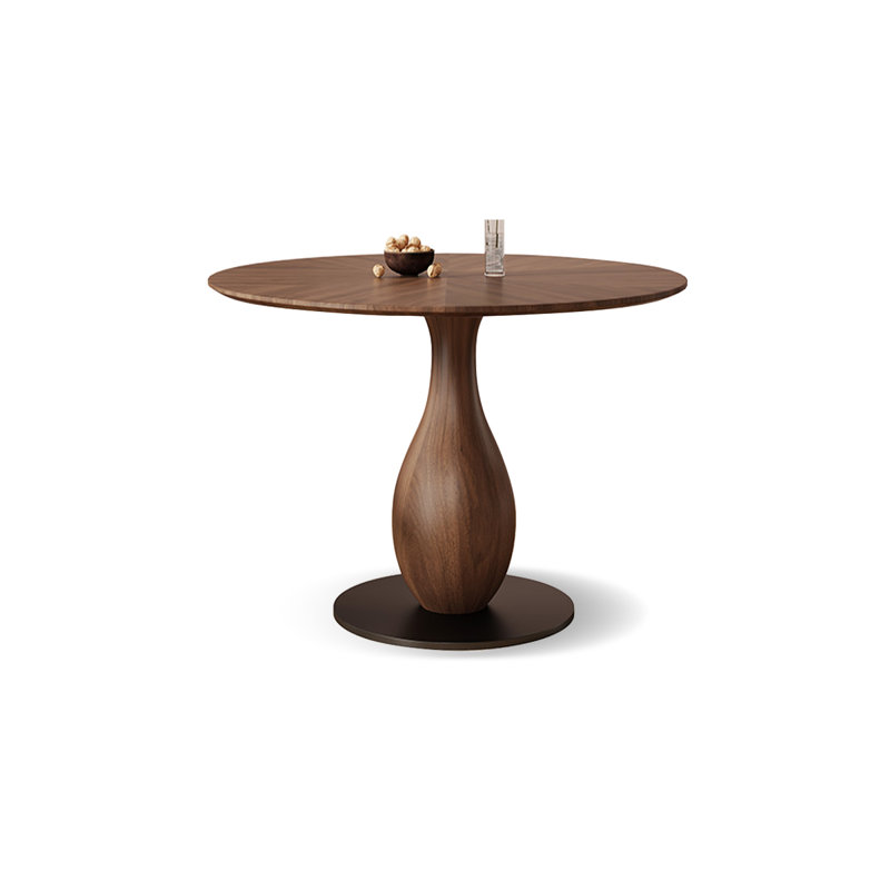 Table de salle à manger ronde en bois massif brun noisette, H 29,53 po x L 35,43 po x l 35,43 po