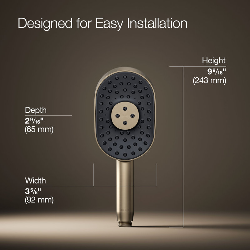 Statement 1.75 GPM Oval Multifunction Handshower With Katalyst Air-Induction Technology, Brushed Bronze