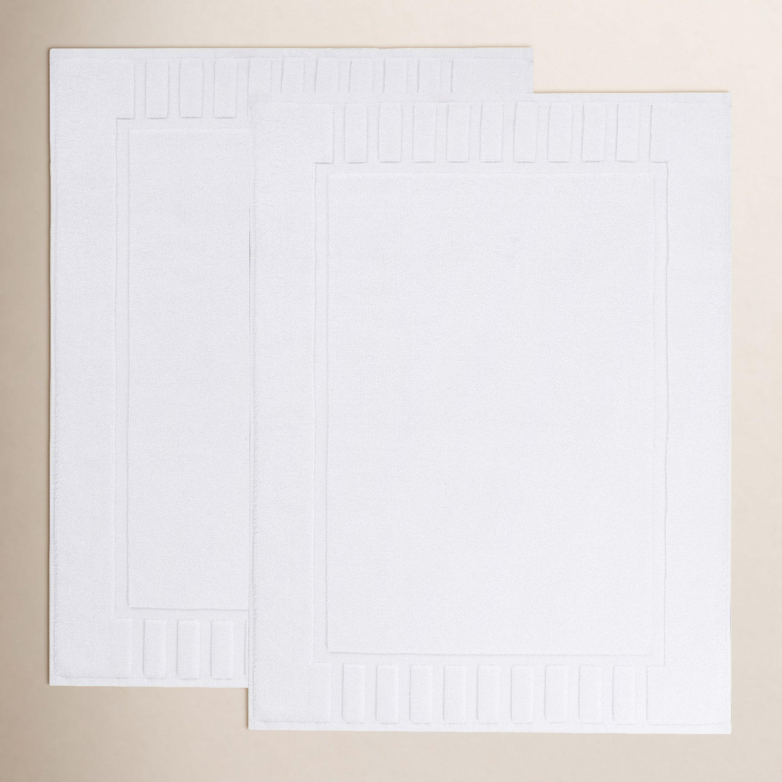 Pardue Cotton Bath Mat, White, Geometric