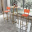 Ensemble trois pièces table de bar et chaises, cadre doré, table de bar avec rangement-1135061143