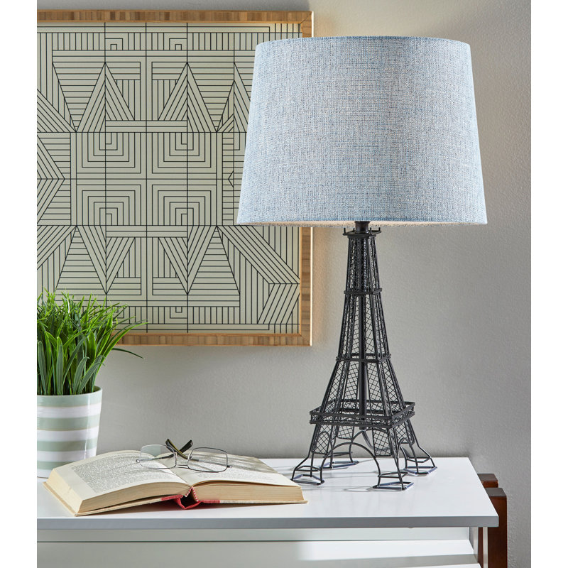 Lampe de table Tour Eiffel - abat-jour bleu