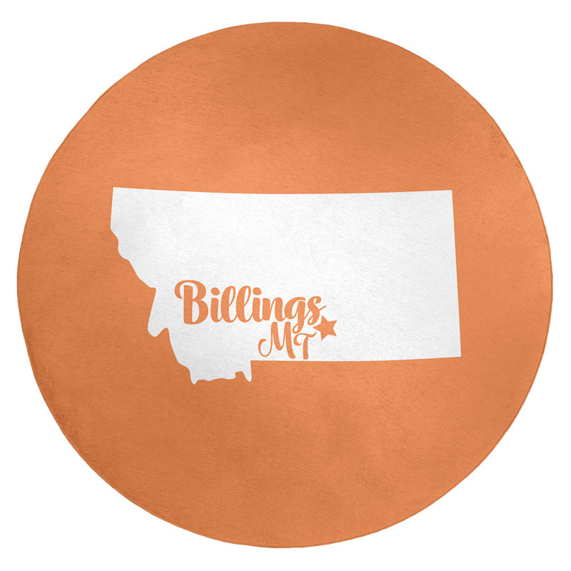 Tapis zone orange en polyester billings montana, Rond 5 pi