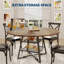  Ensemble de table de salle à manger pour 4 à 6 personnes, table de salle à manger circulaire avec base en métal, table de salle à manger ronde en bois de 47 pouces, tables de cuisine en bois avec tablette de rangement brun-242413382-242413383