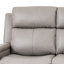 Canapé inclinable Claude en cuir véritable gris clair avec appui-tête et soutien lombaire