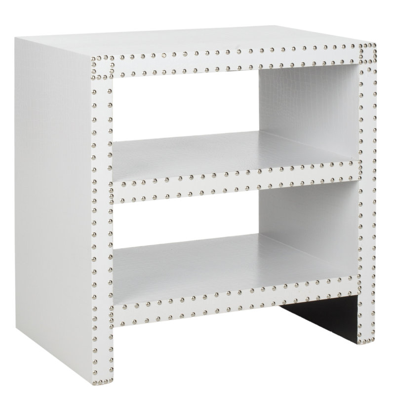 Table de bout avec rangement Nara, Crocodile blanc