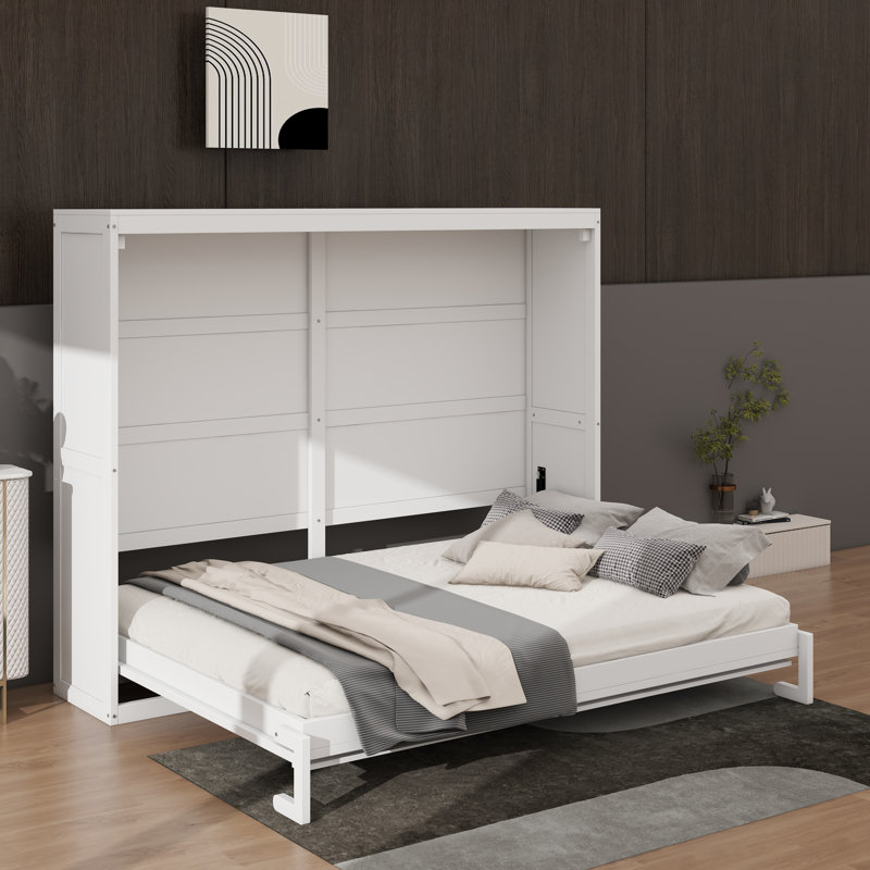 Lit escamotable mural grand - style Murphy, Blanc