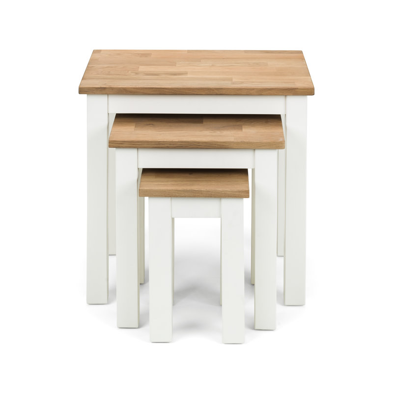 Carmel Solid Wood Nesting Tables, Ivory