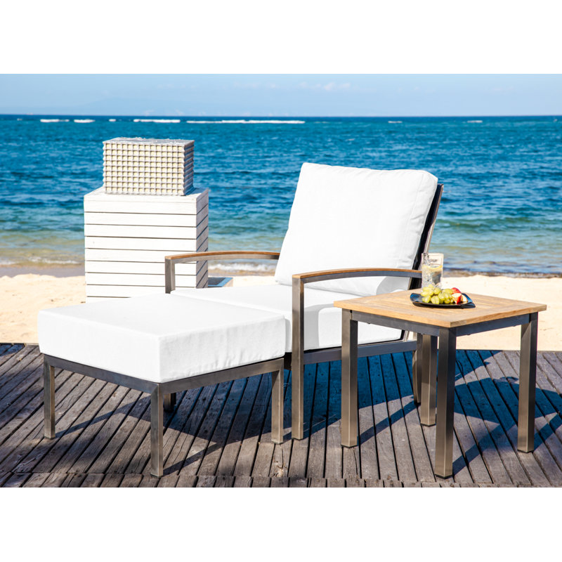 Avanti Stainless Steel Sling Outdoor Deep Seating Lounge Chair, Natural