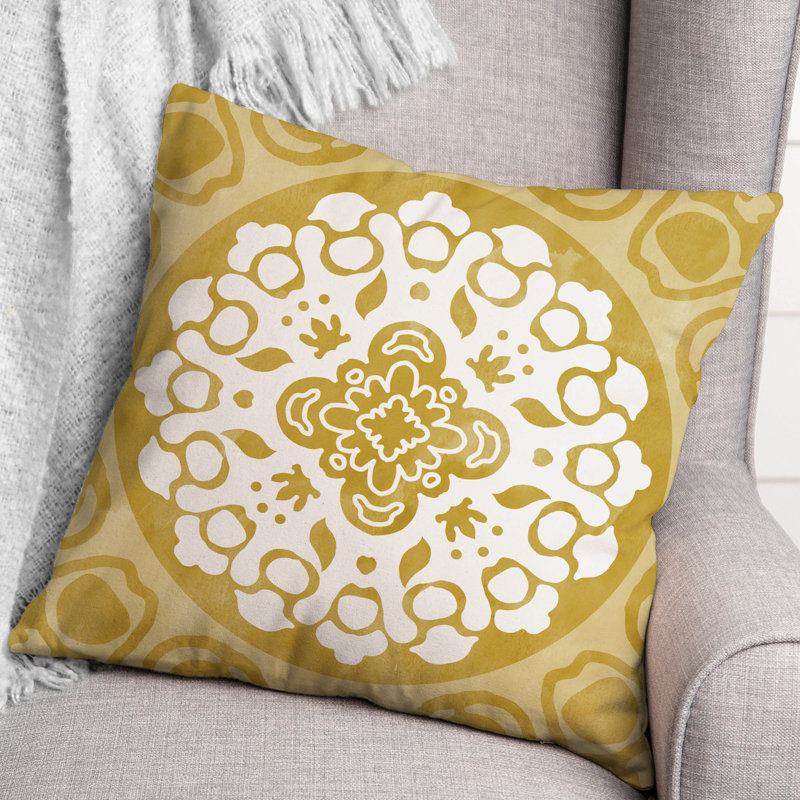 Housse et insert de coussin extérieur d'extérieur, Jaune