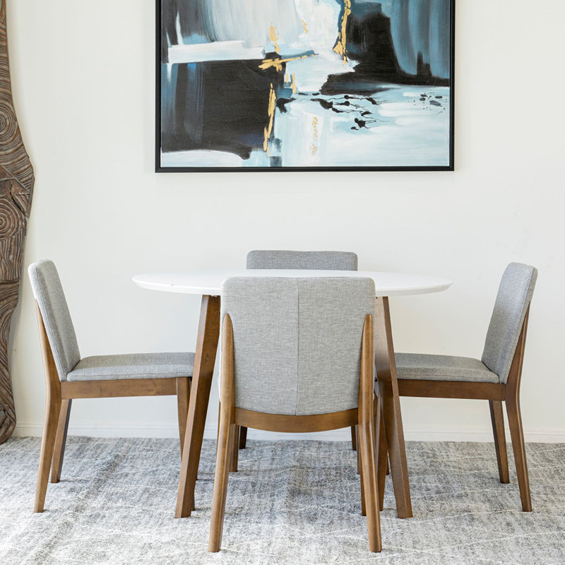 Ensemble repas pour 4 personnes Ailston, Gris clair