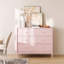 Commode 4 tiroirs pour la chambre à coucher, commode large avec boutons ronds en métal, commode de rangement moderne en bois, armoire de rangement de chambre à coucher pour placard de salon-32462315