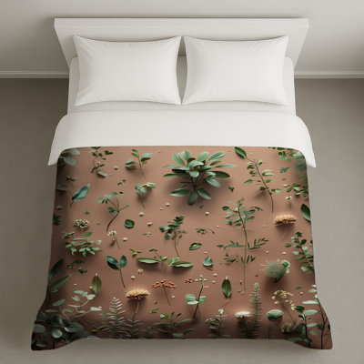 Housse de couette à motif floral Greenery Bedding