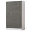 Eva High Gloss Plain 3 Door Wardrobe - H: 180cm x D: 47cm x W: 113cm-27474059