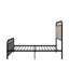 Simple, enveloppé de lin, cadre de lit plateforme, métal, élément en tissu de tête, mécanisme unique du pied, fonctionnement silencieux et paisible, installation simple, tous les types de matelas, rembourrage de 8 pouces,