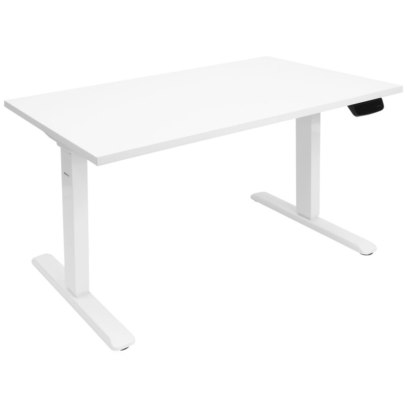Bureau debout électrique à deux moteurs avec plateau 48 po Mount-It Ultimate, Blanc et blanc