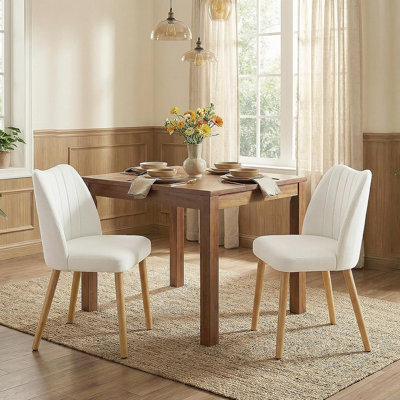 Modern Wooden Dining Chairs, Dining Room Chairs with Wood Legs, Upholstered Dining Chairs