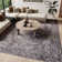 Lyiah Oriental Machine Washable Polyester Area Rug in Gray