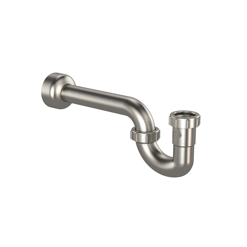 Decorative 1-1/2 in. or 1-1/4 in. x 1-1/2 in. Plastic P-Trap, Brushed Nickel