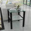 Ensemble de 2, table basse en verre à deux couches, petite table ronde, table de coin de chambre à coucher, table d'appoint de salon, transparent