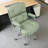 Mid Back Genuine Leather Executive Office Chair With Aluminum Frame, Swivel Computer Desk Chair-29114048