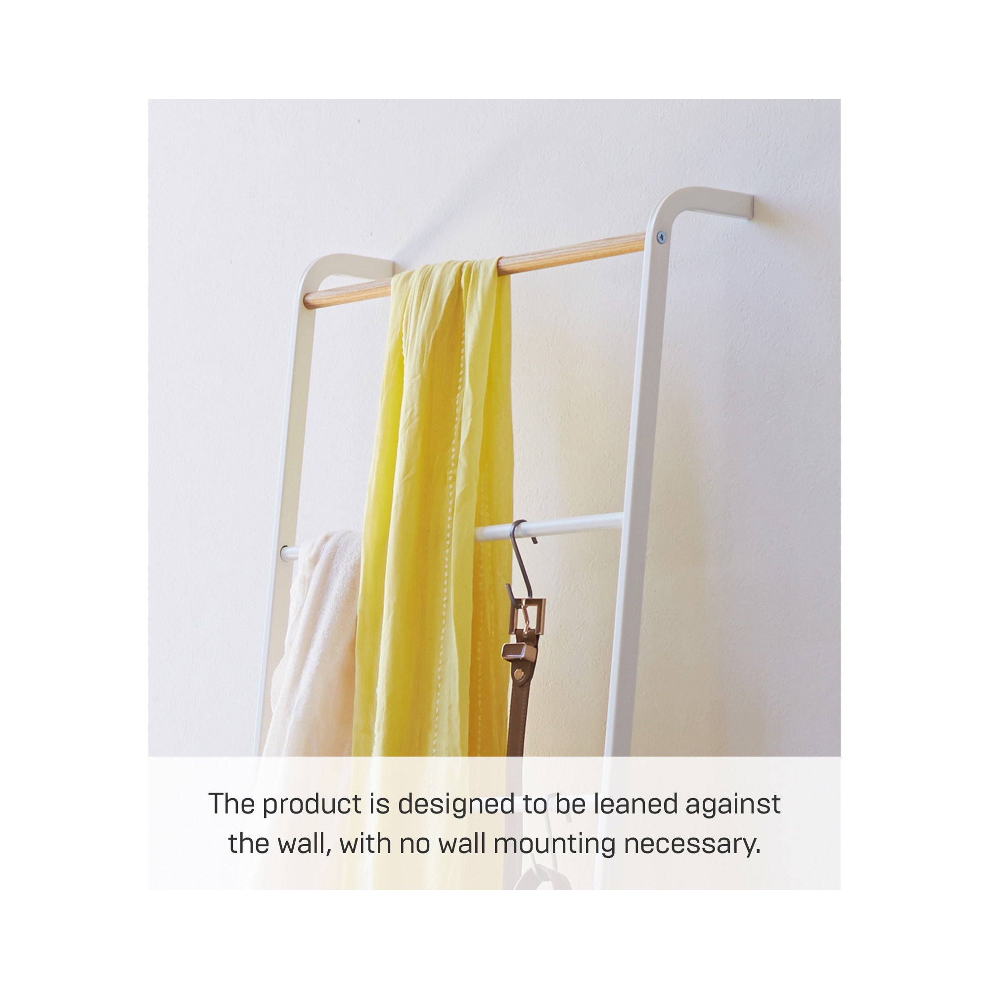 Yamazaki Home Leaning Ladder Rack, Steel, White