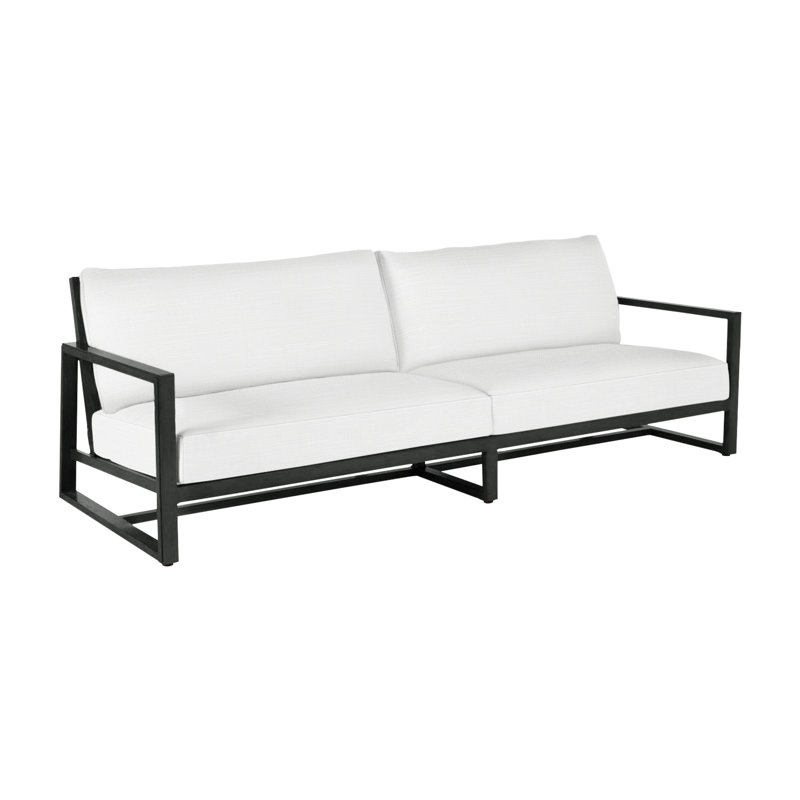 Avondale Aluminum Sofa - Slate Gray, Slate Gray, No Welt, Rollo Cream