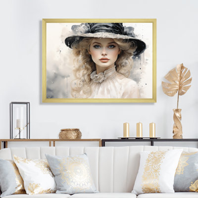 «Fashion Woman with Hat Timeless Beauty I», reproduction d'art sur toile