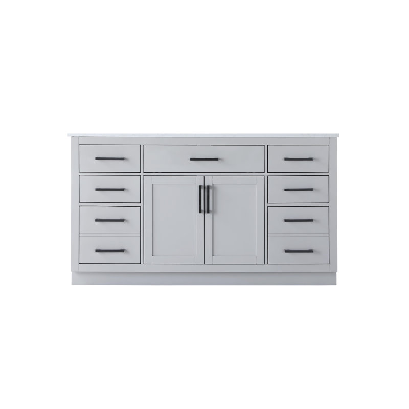 Meuble-lavabo simple 60 po Ahner, Gris
