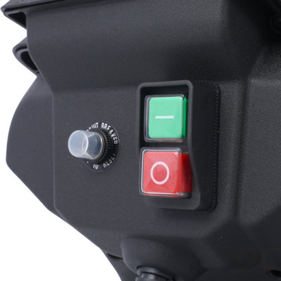 Déchiqueteuse / déchiqueteuse de bois électrique 15Amp avec roues Sac de ramassage de déchiquetage de jardin électrique, système de lame à double face, arrêt automatique vert
